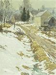 The Village Bridge, (Oil on Canvas)-Walter Elmer Schofield-Giclee Print