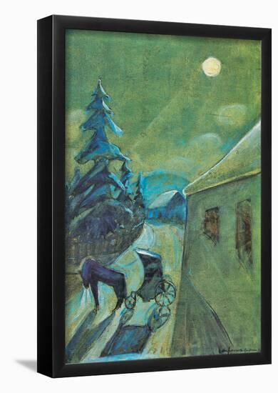 Walter Gramatte Moonscape with Horse Art Print Poster-null-Framed Poster