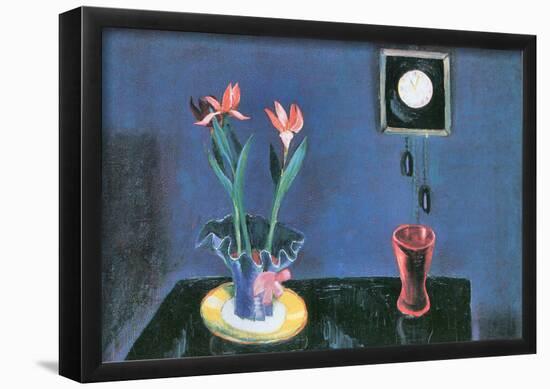 Walter Gramatte Still Life with Clock and Tulip Pot Art Print Poster-null-Framed Poster