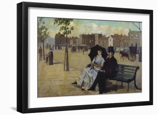 Walter Greaves and Alice Greaves on the Embankment-Walter Greaves-Framed Giclee Print