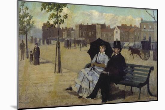 Walter Greaves and Alice Greaves on the Embankment-Walter Greaves-Mounted Giclee Print