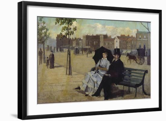 Walter Greaves and Alice Greaves on the Embankment-Walter Greaves-Framed Giclee Print