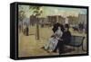 Walter Greaves and Alice Greaves on the Embankment-Walter Greaves-Framed Stretched Canvas