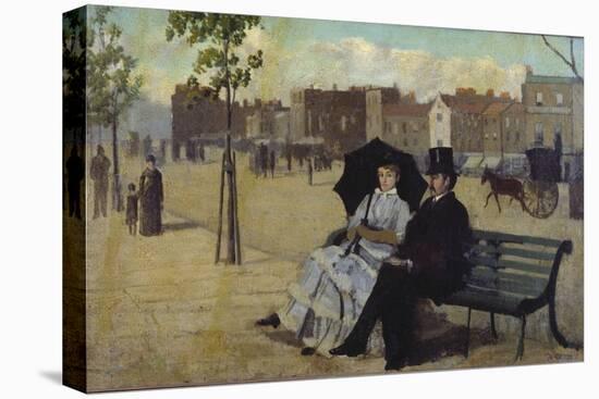 Walter Greaves and Alice Greaves on the Embankment-Walter Greaves-Stretched Canvas