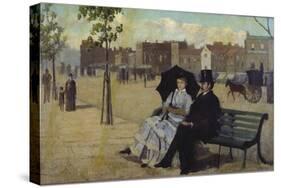 Walter Greaves and Alice Greaves on the Embankment-Walter Greaves-Stretched Canvas