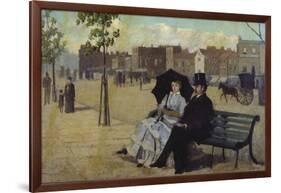 Walter Greaves and Alice Greaves on the Embankment-Walter Greaves-Framed Giclee Print