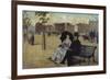 Walter Greaves and Alice Greaves on the Embankment-Walter Greaves-Framed Giclee Print