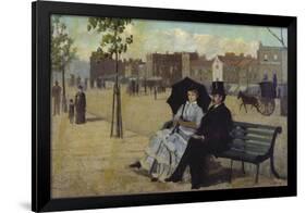 Walter Greaves and Alice Greaves on the Embankment-Walter Greaves-Framed Giclee Print