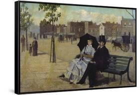 Walter Greaves and Alice Greaves on the Embankment-Walter Greaves-Framed Stretched Canvas