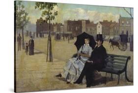 Walter Greaves and Alice Greaves on the Embankment-Walter Greaves-Stretched Canvas