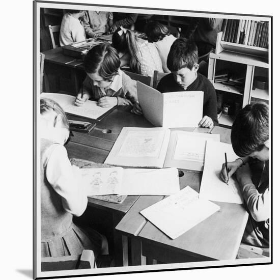 Walter Halls Primary School, Nottingham Children Reading, Writing and Drawing-Henry Grant-Mounted Photographic Print