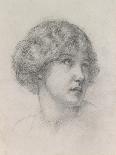 Head of a Girl (Pencil on Paper)-Walter John Knewstub-Stretched Canvas