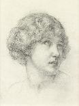 Head of a Girl (Pencil on Paper)-Walter John Knewstub-Stretched Canvas