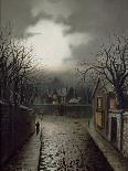 Moonlit Street Scene, 1887 (Oil on Canvas)-Walter Linsley Meegan-Giclee Print