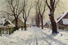 Winter in the Village-Walter Moras-Giclee Print