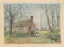 David Burns's Cottage and the Washington Monument, Washington D.C., 1892-Walter Paris-Framed Stretched Canvas