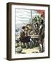 Walter Raleigh and His Expedition at Trinidad, Off South America, 1595-null-Framed Giclee Print