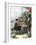 Walter Raleigh and His Expedition at Trinidad, Off South America, 1595-null-Framed Giclee Print