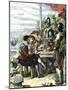 Walter Raleigh and His Expedition at Trinidad, Off South America, 1595-null-Mounted Giclee Print