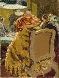 Mustachioed Man Seated, Drinking in a Bar with Two Other Men in Hats-Walter Richard Sickert-Giclee Print
