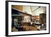 Walter Scale in the Kitchen of His Geodesic Dome House with His Children-John Dominis-Framed Photographic Print