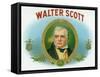 Walter Scott Brand Cigar Box Label-Lantern Press-Framed Stretched Canvas