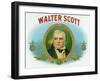 Walter Scott Brand Cigar Box Label-Lantern Press-Framed Art Print