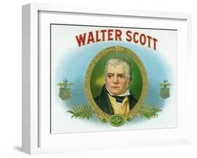 Walter Scott Brand Cigar Box Label-Lantern Press-Framed Art Print