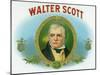 Walter Scott Brand Cigar Box Label-Lantern Press-Mounted Art Print