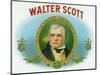 Walter Scott Brand Cigar Box Label-Lantern Press-Mounted Art Print