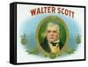 Walter Scott Brand Cigar Box Label-Lantern Press-Framed Stretched Canvas