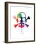 Walter Skull Watercolor-Lora Feldman-Framed Art Print