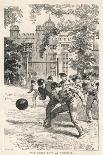 At Rugby School a Crowd of Schoolboys Run after the Ball at Rugby-Walter Thomas-Laminated Photographic Print