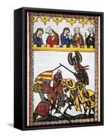 Walter Von Klingen (1240-1286), Defeats Another Knight in a Tournament. Codex Manesse (Ca.1300)-null-Framed Stretched Canvas