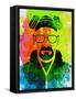 Walter White Watercolor 1-Anna Malkin-Framed Stretched Canvas