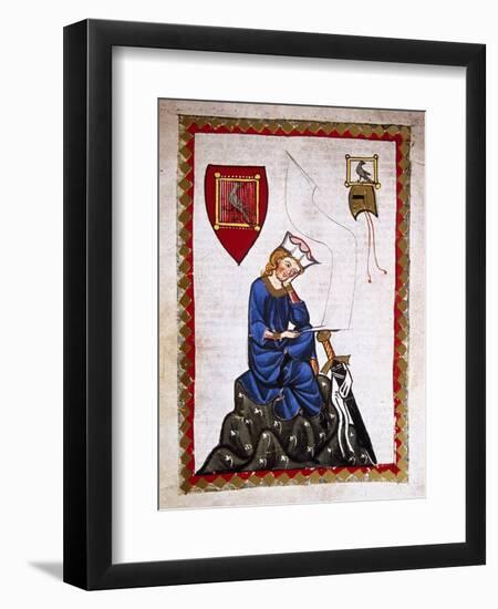 Walther Von Der Vogelweide (1170-1230). Codex Manesse (Ca.1300)-null-Framed Giclee Print