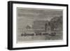 Walton House, the Residence of the Late Mr Waterton, Funeral Procession of Boats on the Lake-null-Framed Giclee Print