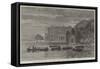 Walton House, the Residence of the Late Mr Waterton, Funeral Procession of Boats on the Lake-null-Framed Stretched Canvas