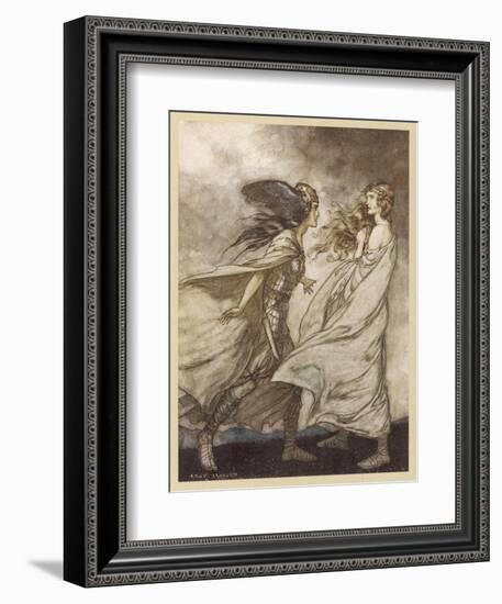 Waltraube, Brunnhilde-Arthur Rackham-Framed Art Print