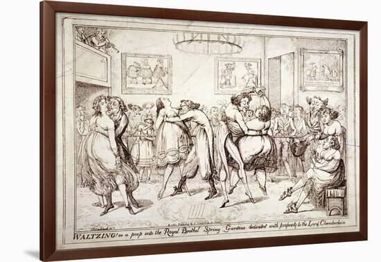 Waltzing! or a Peep into the Royal Brothel, Spring Gardens, London, C1816-Isaac Robert Cruikshank-Framed Giclee Print