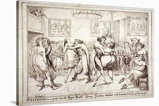 Waltzing! or a Peep into the Royal Brothel, Spring Gardens, London, C1816-Isaac Robert Cruikshank-Stretched Canvas