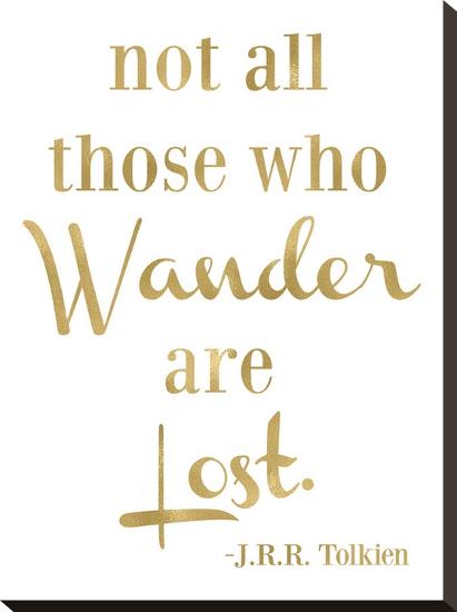 Wander Lost Golden White-Amy Brinkman-Stretched Canvas