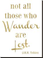 Wander Lost Golden White-Amy Brinkman-Stretched Canvas