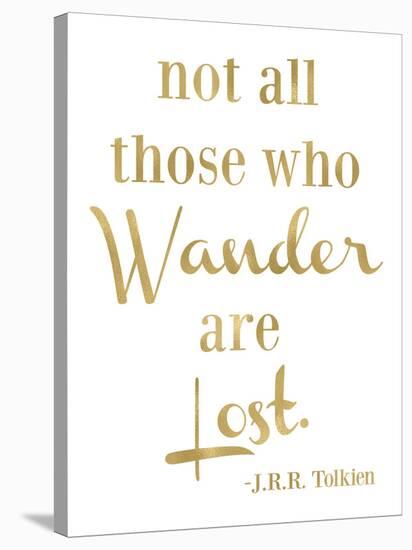 Wander Lost Golden White-Amy Brinkman-Stretched Canvas