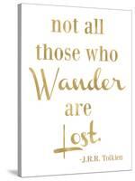 Wander Lost Golden White-Amy Brinkman-Stretched Canvas