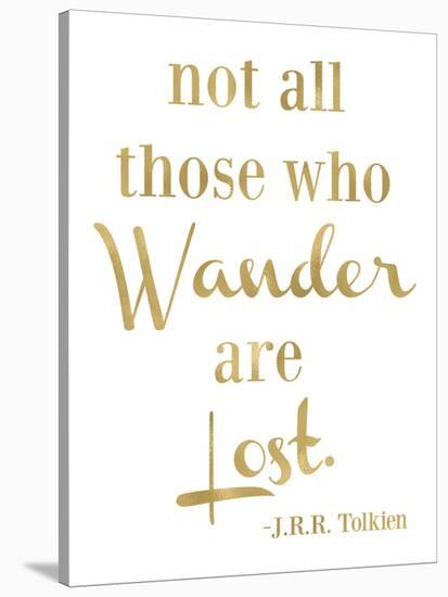 Wander Lost Golden White-Amy Brinkman-Stretched Canvas