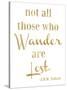 Wander Lost Golden White-Amy Brinkman-Stretched Canvas