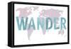 WANDER Map-Summer Tali Hilty-Framed Stretched Canvas