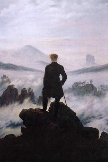 Wanderer Above the Sea of Fog-Caspar David Friedrich-Lamina Framed Poster