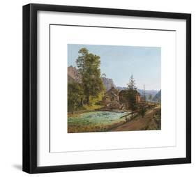 Wanderer in the Salzkammergut, by the Grundlsee Dam and the River Traun-Jakob Alt-Framed Premium Giclee Print